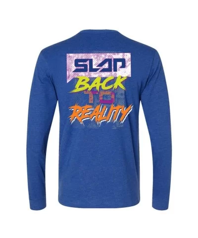 Men's Slap Back to Reality Long Sleeve T-Shirt - Royal Blue $9.12 MEN'S