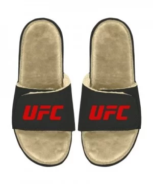 ISlide UFC Fuzzy Insole Slides - Black/Brown $13.20 MEN'S