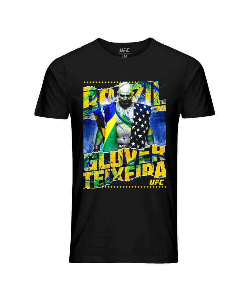 Men's UFC Glover Teixeira Brazil Pride T-Shirt-Black $11.48 MEN'S