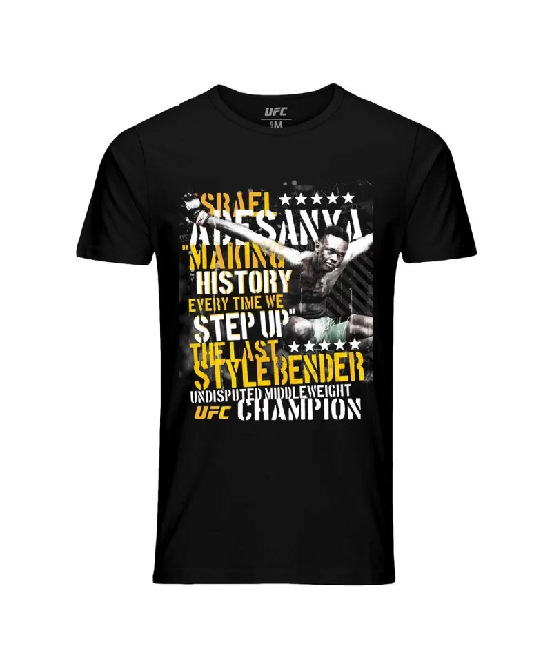 Men's UFC Israel Adesanya Step Up T-Shirt - Black $13.16 MEN'S