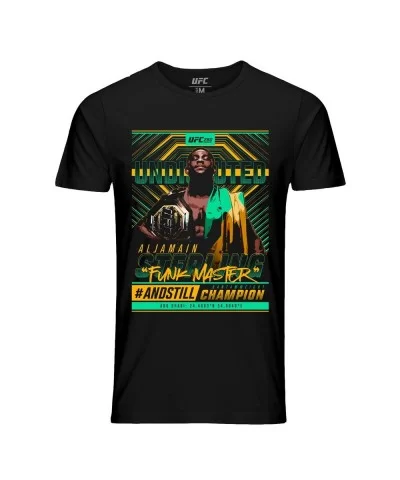 Men's UFC Aljamain "Funk Master" Sterling UFC 280 Champ T-Shirt - Black $11.20 MEN'S