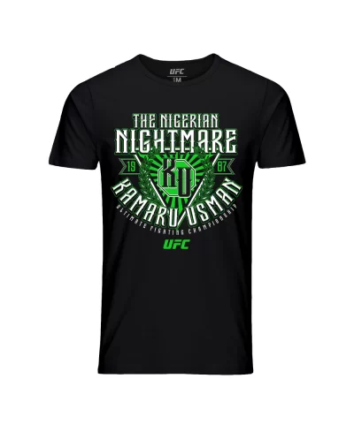 Men's UFC Kamaru Usman Nigerian Nightmare T-Shirt-Black $10.92 MEN'S