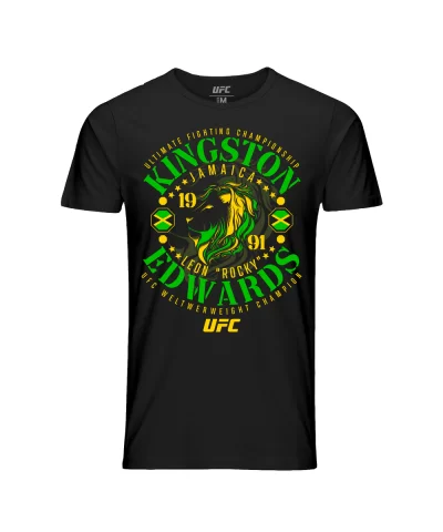 Men's UFC Leon "Rocky" Edwards T-Shirt-BLK $11.76 MEN'S