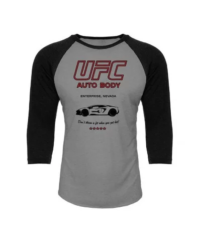 Men's UFC Auto Body 3/4 Sleeve T-Shirt - Grey/Black $8.16 MEN'S