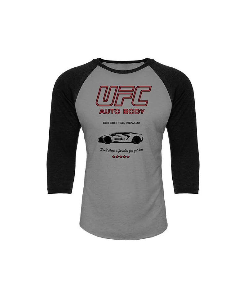 Men's UFC Auto Body 3/4 Sleeve T-Shirt - Grey/Black $8.16 MEN'S