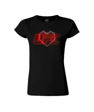 Women's UFC Neon Heart T-Shirt - Black $12.60 WOMEN'S