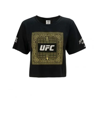 Ladies UFC Exclusive Crooks & Castles Bandana Crop Tee - Black $10.88 WOMEN'S