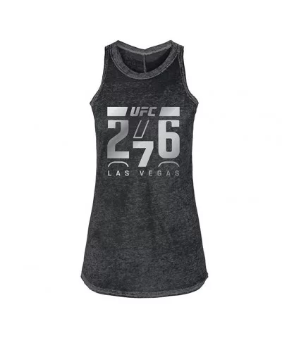 Women's UFC 276 Liquid Silver Logo Tank Top - Black $9.60 WOMEN'S