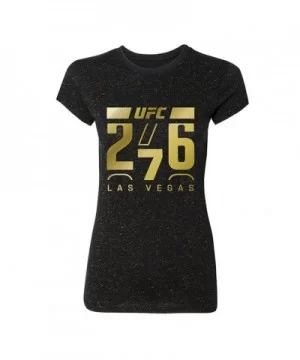 Women's UFC 276 Metallic Gold Logo T-Shirt - Black $7.00 WOMEN'S