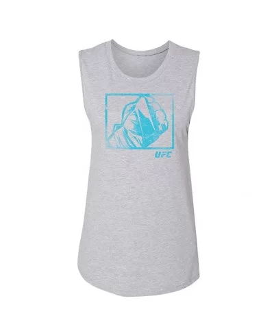 Women's UFC Wrapped Fist Tank - Grey $10.08 WOMEN'S