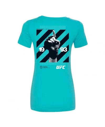 Women's UFC Number 1 Glove T-Shirt - Blue $8.96 WOMEN'S