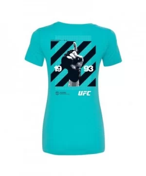 Women's UFC Number 1 Glove T-Shirt - Blue $8.96 WOMEN'S