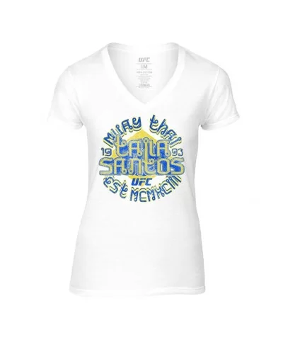 Women's UFC Taila Santos Muay Thai T-Shirt - White $9.52 WOMEN'S