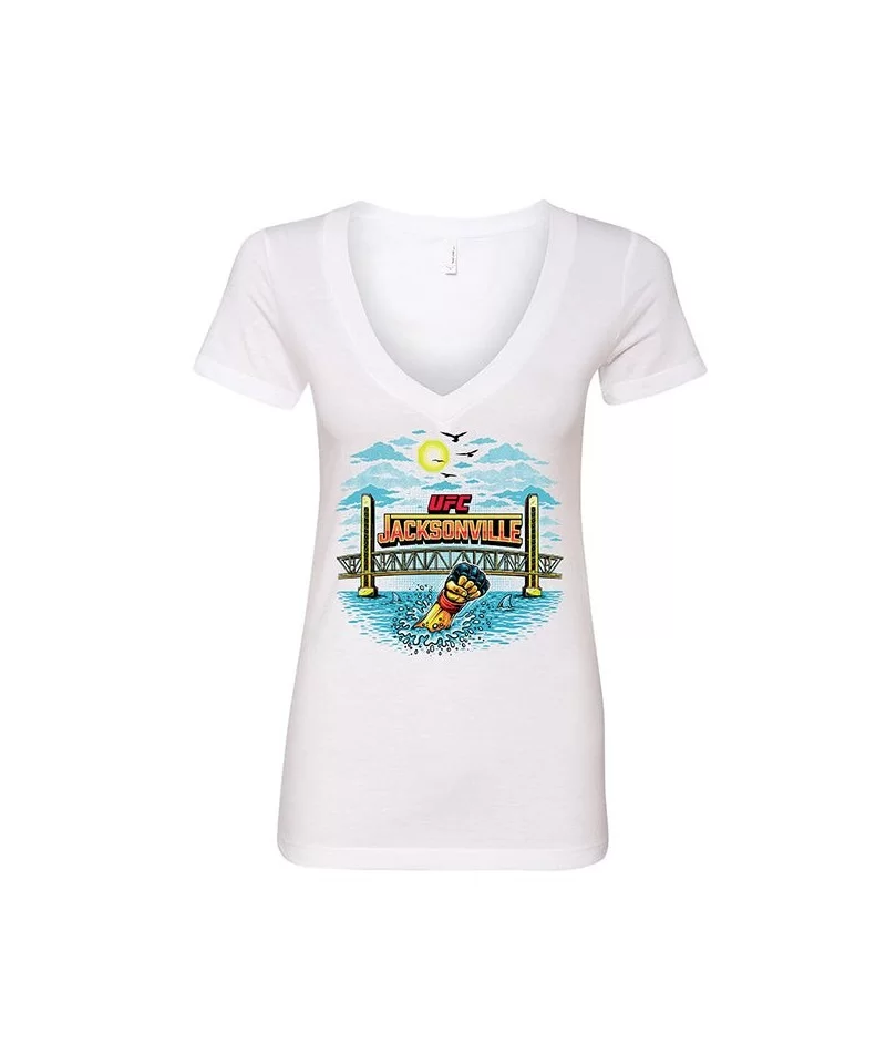 Women's UFC Jacksonville City T-Shirt - White $4.68 WOMEN'S