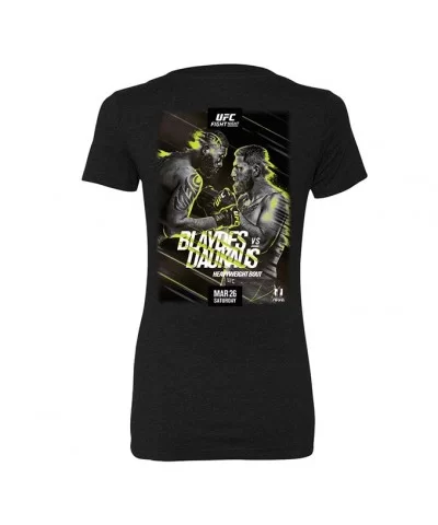 Women's UFC Fight Night Blaydes vs Daukaus Event T-Shirt - Black $4.80 WOMEN'S