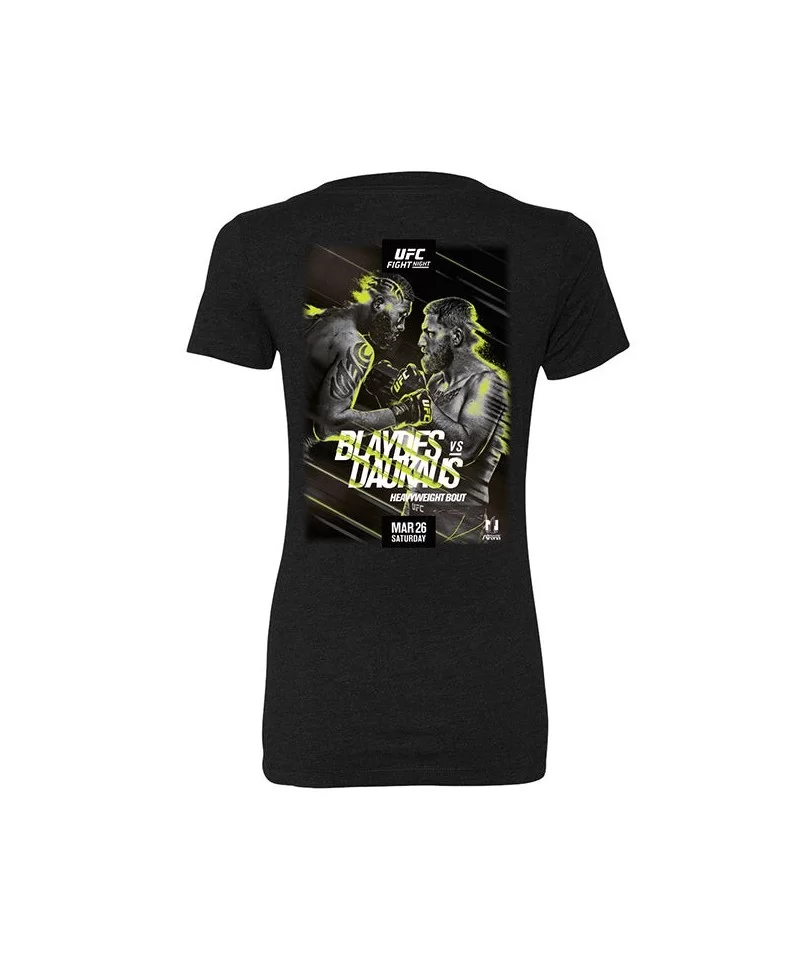 Women's UFC Fight Night Blaydes vs Daukaus Event T-Shirt - Black $4.80 WOMEN'S