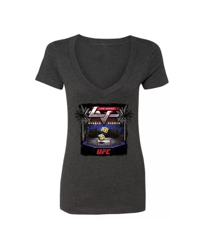 Women's UFC Las Vegas City T-Shirt - Charcoal $4.56 WOMEN'S