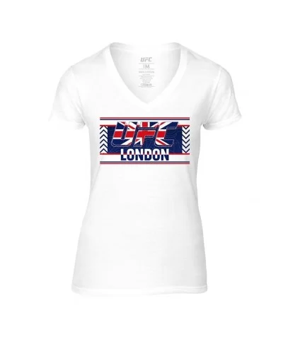 Women's UFC London Union Jack T-Shirt - White $8.96 WOMEN'S