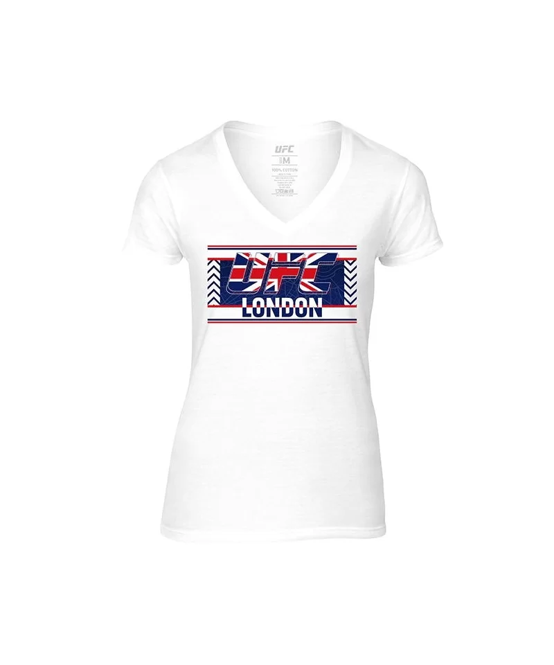 Women's UFC London Union Jack T-Shirt - White $8.96 WOMEN'S