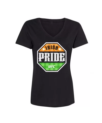 Women's UFC Irish Pride T-Shirt - Black $12.60 WOMEN'S