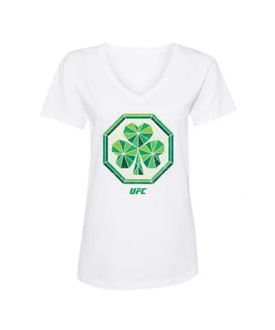 Women's UFC Geo Shamrock T-Shirt - White $11.20 WOMEN'S