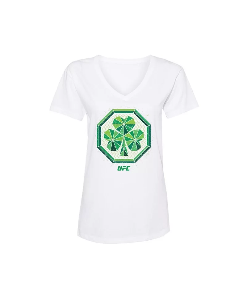 Women's UFC Geo Shamrock T-Shirt - White $11.20 WOMEN'S