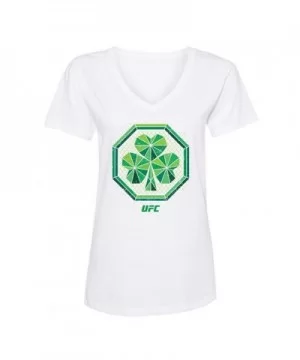 Women's UFC Geo Shamrock T-Shirt - White $11.20 WOMEN'S