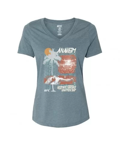 Women's UFC Anaheim T-Shirt - Heather Slate $5.52 WOMEN'S