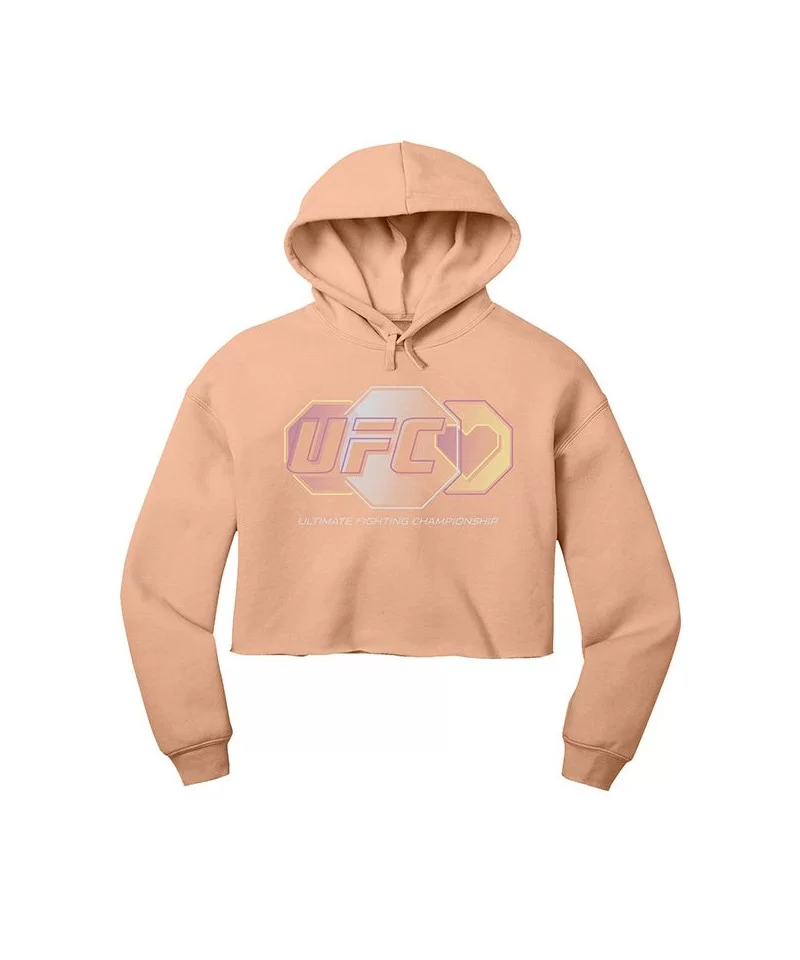 Women's UFC Cropped Hoodie - Peach $16.80 WOMEN'S