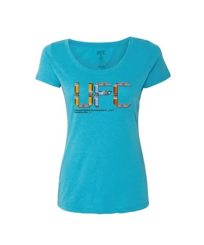 Women's UFC Ticket T-Shirt - Turquoise $9.60 WOMEN'S