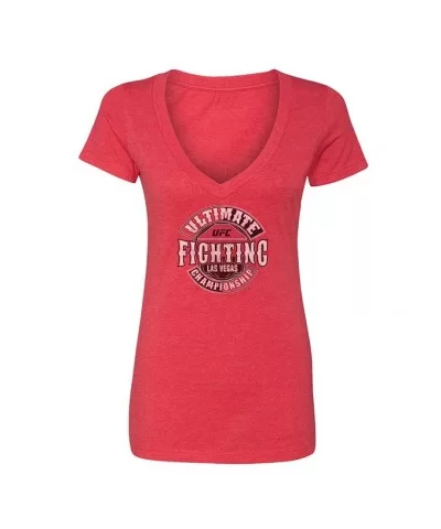 Women's UFC Las Vegas T-Shirt - Red $4.44 WOMEN'S