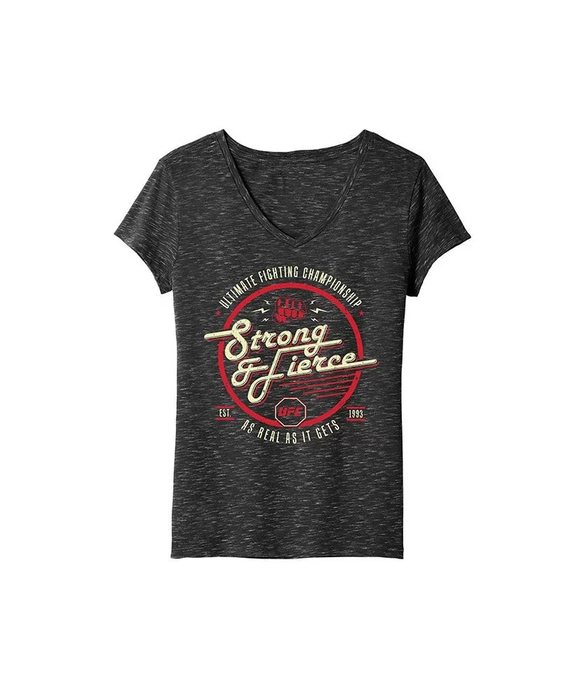 Women's UFC Strong & Fierce T-Shirt - Black $13.44 WOMEN'S