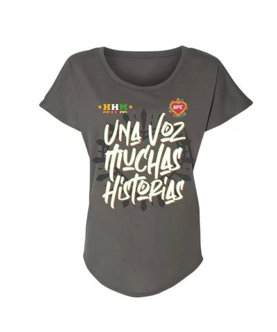 Women's UFC Dolman Sleeve HHM T-Shirt - Dark Grey $10.80 WOMEN'S