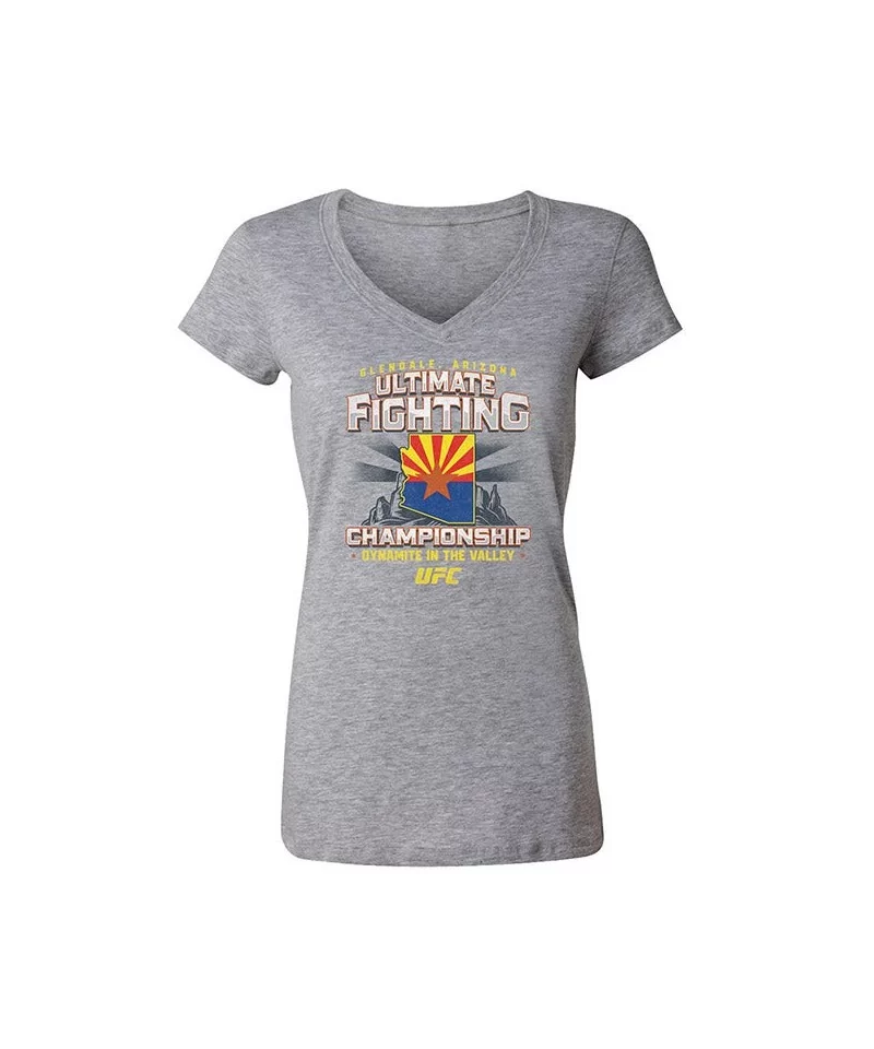 Women's UFC Glendale City T-Shirt - Grey $4.08 WOMEN'S