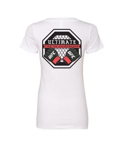 Women's UFC Octagon T-Shirt - White $6.24 WOMEN'S