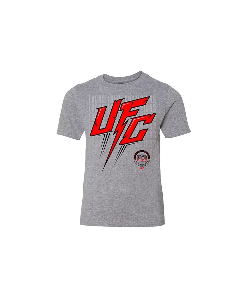 Kids' UFC "Focus Fuels Champions" T-Shirt - Heather Grey $9.80 KID'S