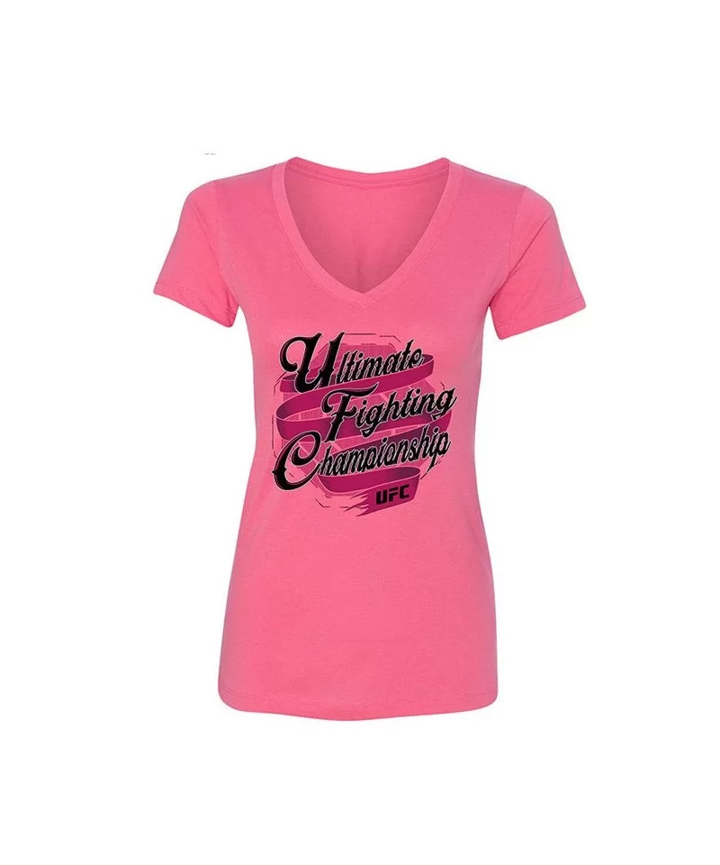 Women's UFC Ultimate Fighting Championship T- Shirt - Pink $7.84 WOMEN'S