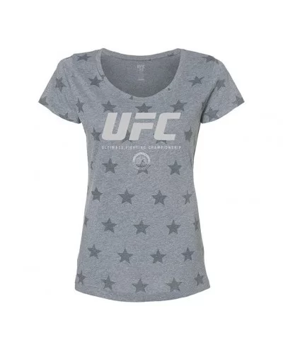 Women's UFC Stars T-Shirt - Grey $7.68 WOMEN'S