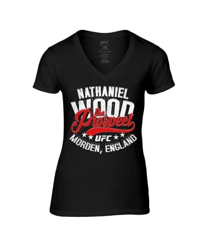 Women's UFC Nathaniel "The Prospect" Wood Vintage Graphic T-Shirt - Black $10.92 WOMEN'S