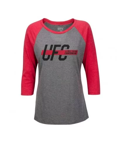 Women's UFC 3/4 Sleeve T-Shirt - Red $6.56 WOMEN'S