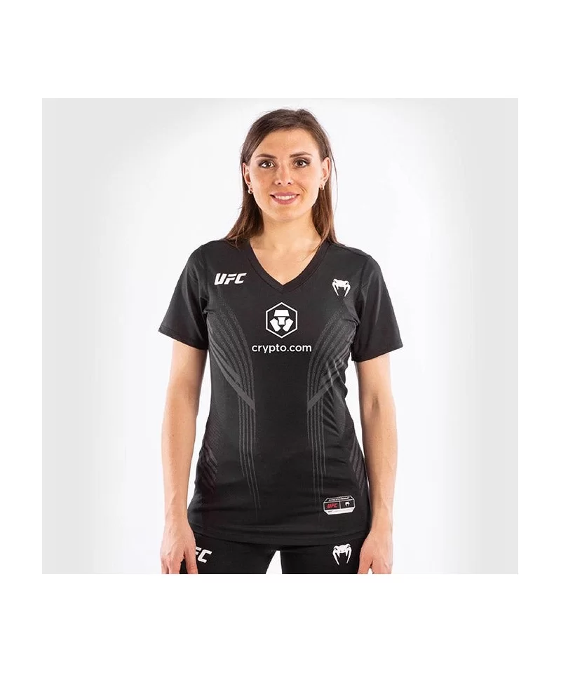 UFC VENUM Authentic Fight Night Women's Walkout Jersey - Black $14.72 WOMEN'S