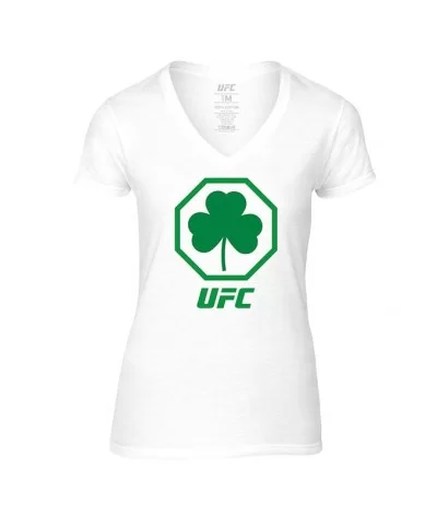 Women's UFC St. Patrick's Day Shamrock T-Shirt - White $10.64 WOMEN'S