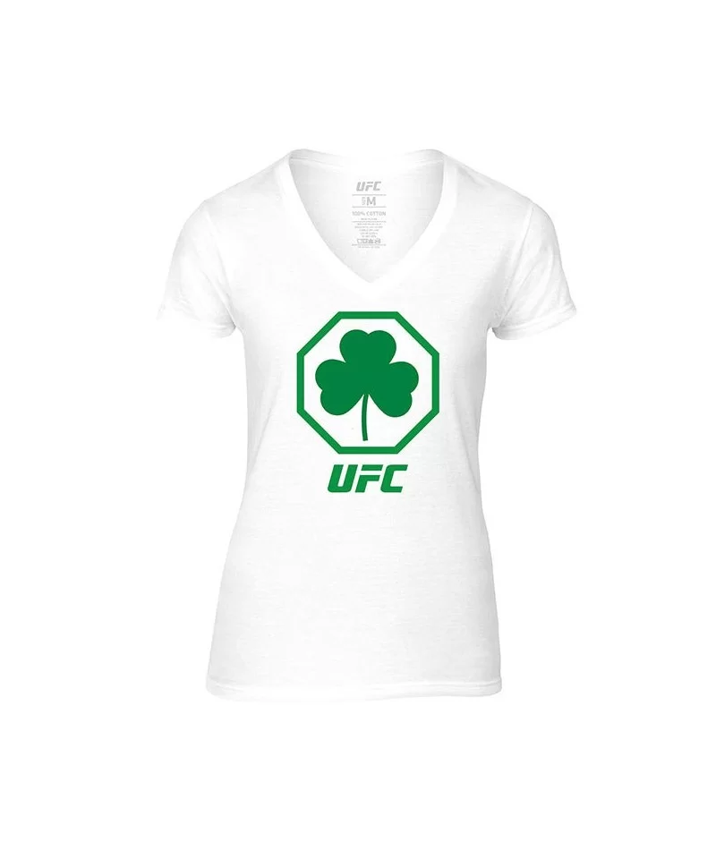 Women's UFC St. Patrick's Day Shamrock T-Shirt - White $10.64 WOMEN'S