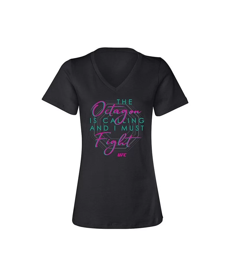 Women's UFC The Octagon Is Calling T-Shirt - Black $11.48 WOMEN'S