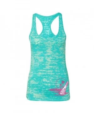 Women's UFC Fight Island Location Burn-Out Tank Top - Turquoise $9.60 WOMEN'S