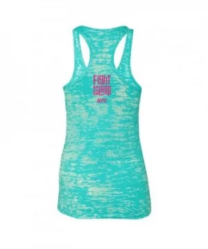 Women's UFC Fight Island Location Burn-Out Tank Top - Turquoise $9.60 WOMEN'S