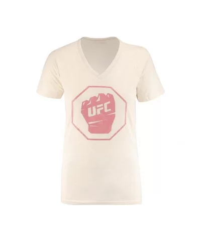 UFC Women's Glitter V-Neck - Parchment $2.94 WOMEN'S