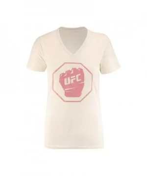 UFC Women's Glitter V-Neck - Parchment $2.94 WOMEN'S