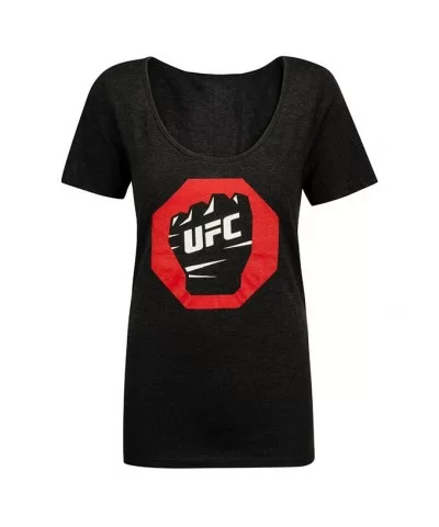 UFC Women's Heather Tri-Blend Scoop T-Shirt - Black $2.17 WOMEN'S