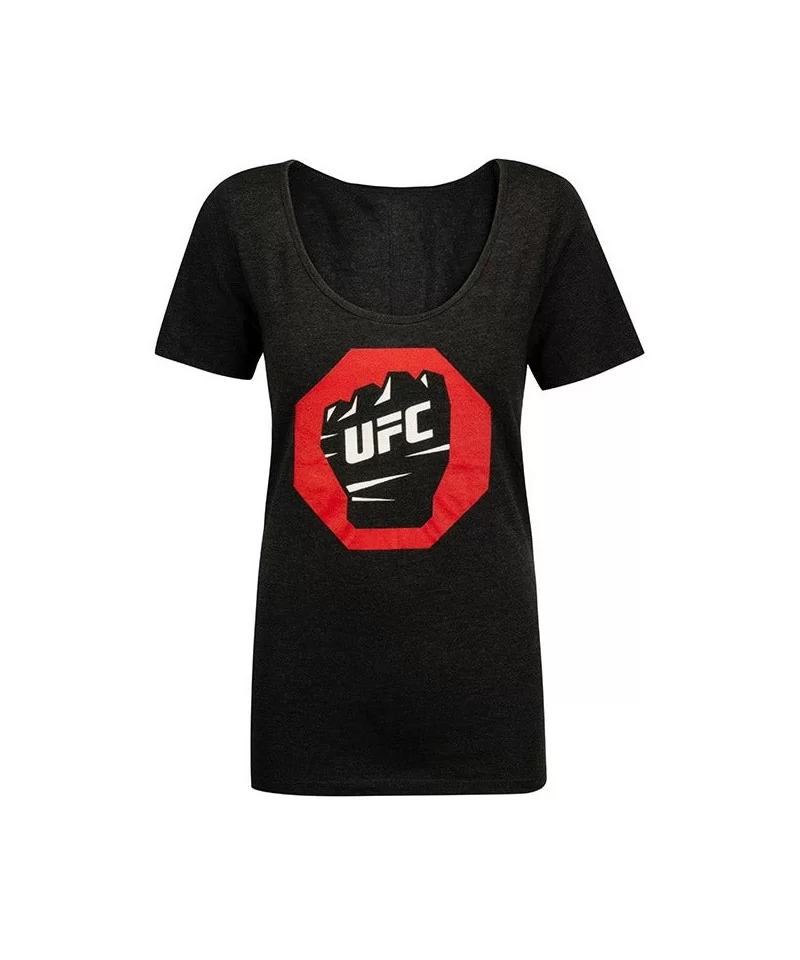 UFC Women's Heather Tri-Blend Scoop T-Shirt - Black $2.17 WOMEN'S